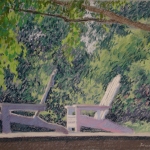 11 Two Chairs: Midsummer, pastel, 9" x 12"