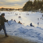 17 Occom Pond Skating Scene - Going Home, 25" x 33"