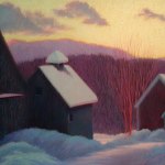 Winter Sunset, 26" x 38"