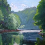 Mink Brook at the Connecticut River, oil on canvas, 15" x 21"