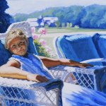 Norah at Shelburne Farms, oil on canvas, 15" x 20 1/2"