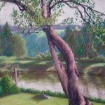 Apple Tree and Robin, 18" x 24"