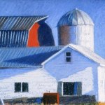 Farm Down the Road, pastel, 8" x 8"