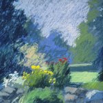 Perennials in West Field, pastel, 12" x 11"