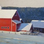 The Besser Farm in Winter, 25" x 32", pastel on board