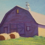 Barn with 2 Hay Rolls, 13" x 18"