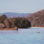Skaters on the Connecticut River, 14" x 26"