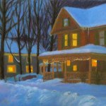 Sargent St. on a Snowy Night, 16" x 24 1/2"