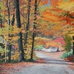 07 The Road Home, giclée print, edition of 300, signed by the artist and authorized and numbered by The Robin Nuse Collection, 19" x 25", Price: $550 ($300 unsigned) This print is made using the giclée digital printing process, individually printed by an Iris computer using an 8-color process with low fade inks on archival, acid-free, 100% rag paper. This is from an original pastel painted of a dirt road in Center Sandwich, NH