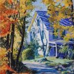 03 Kowalski's House, giclée print, edition of 300, signed by the artist and authorized and numbered by The Robin Nuse Collection, 22" x 16", Price: $475 (unsigned $225) This print is made using the giclée digital printing process, individually printed by an Iris computer using an 8-color process with low fade inks on archival, acid-free, 100% rag paper. This print is from an original pastel painted on site in front of an aged Vermonter's house in Quechee, VT