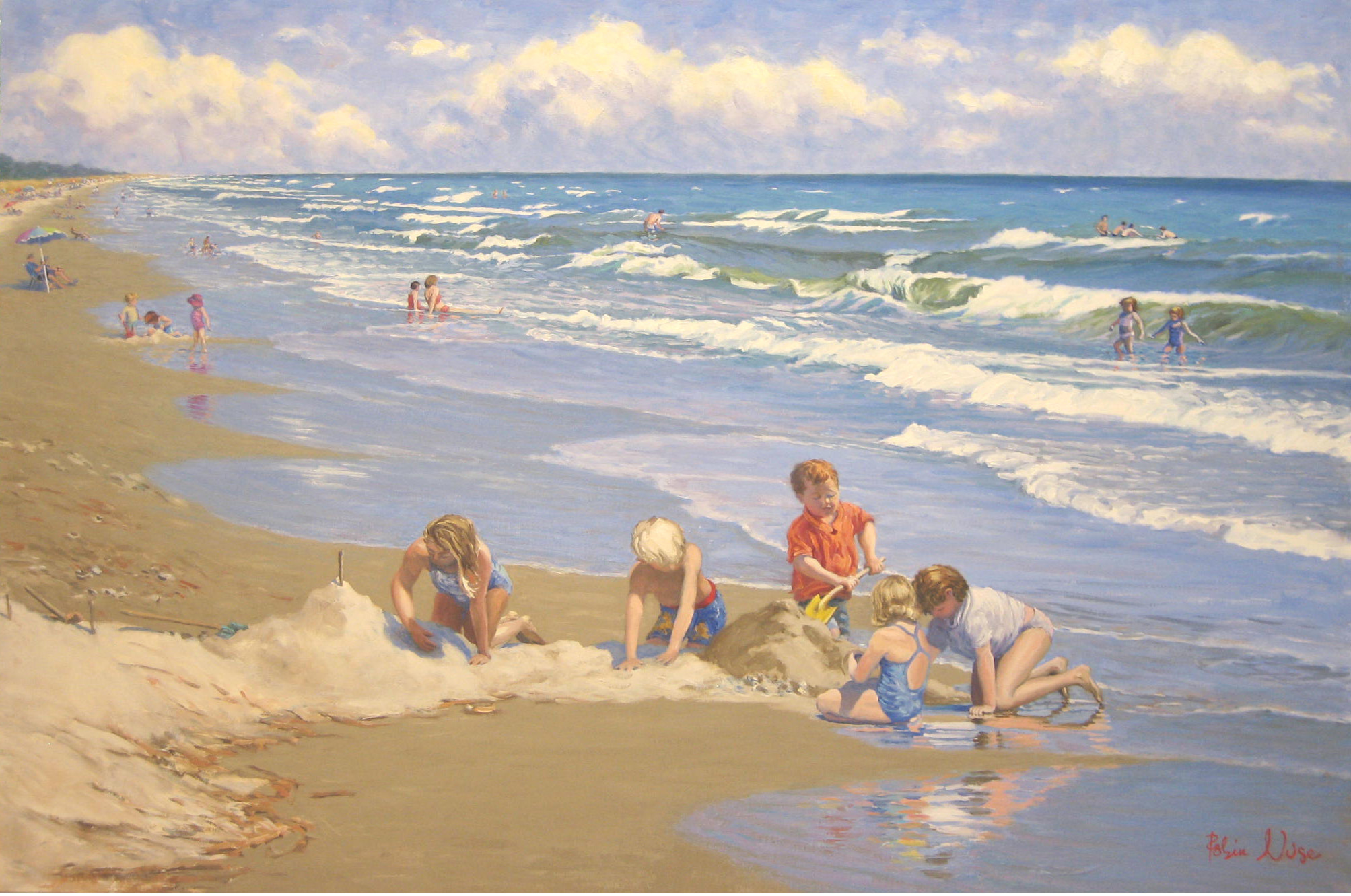 Children Playing on the Beach | GICLÉE PRINT